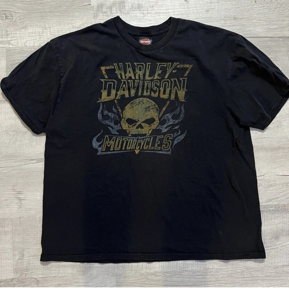 Harley Davidson Shirt Motorcycles Bradenton Florida Skull Black  2XL Graphic